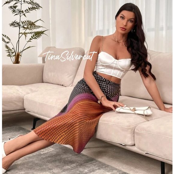 BLOGGER'S FAVE! Zara Printed Midi Skirt NWT - Picture 7 of 15